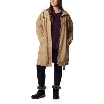 Columbia Here And There Long Trench Plus Size, Chamarras Marrom Para Mujer | 281406-BEP